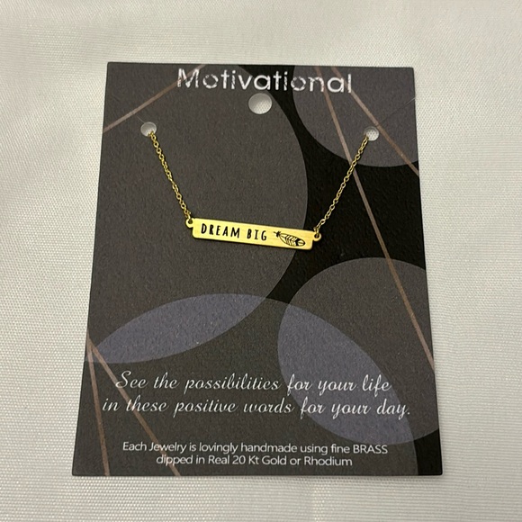Motivational "Dream Big" Necklace – Gold Tone – NIP - Picture 1 of 2